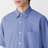 紳士　洗いざらしブロード半袖シャツ