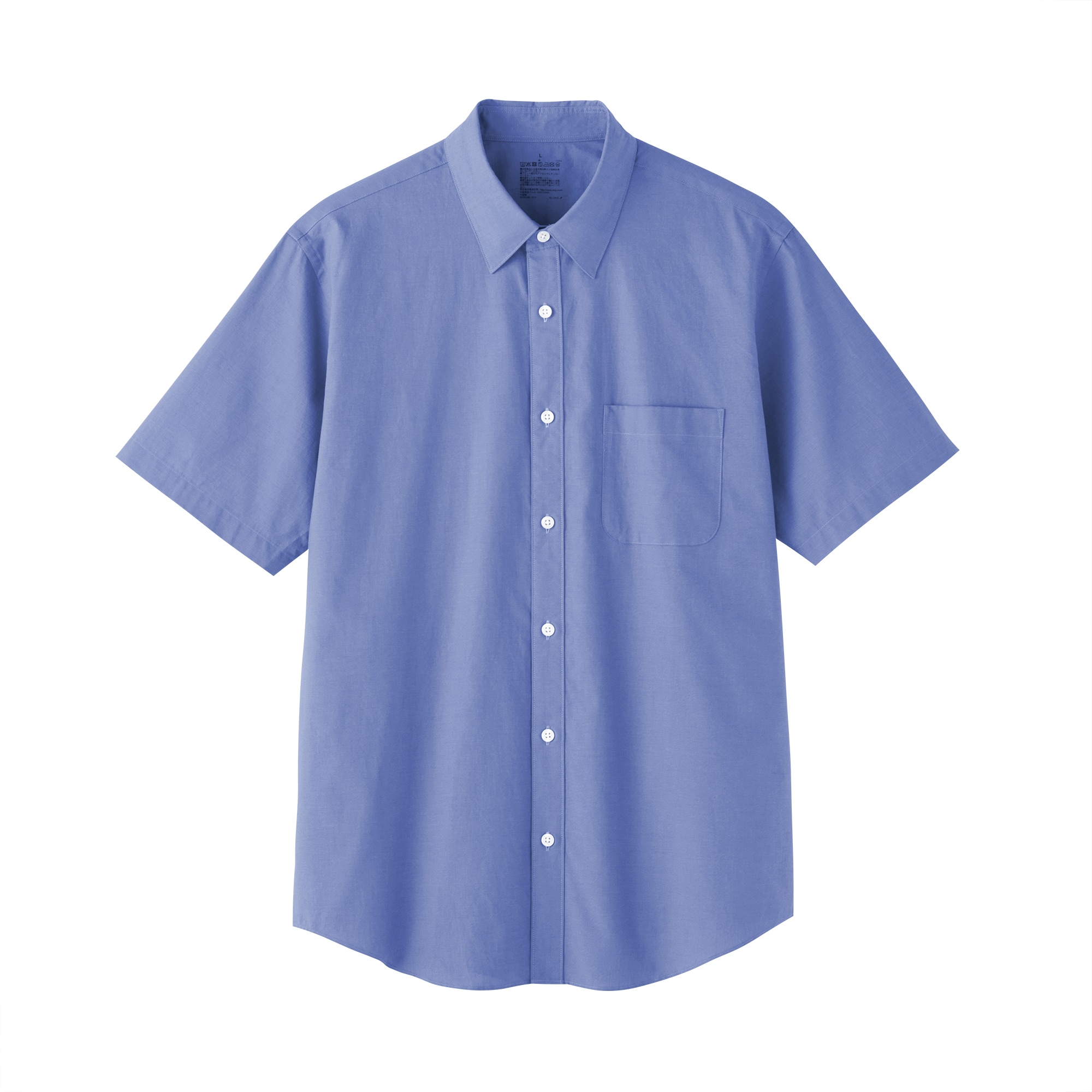 紳士　洗いざらしブロード半袖シャツ