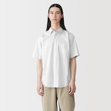 紳士　洗いざらしブロード半袖シャツ