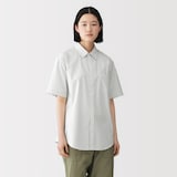 紳士　洗いざらしブロード半袖シャツ