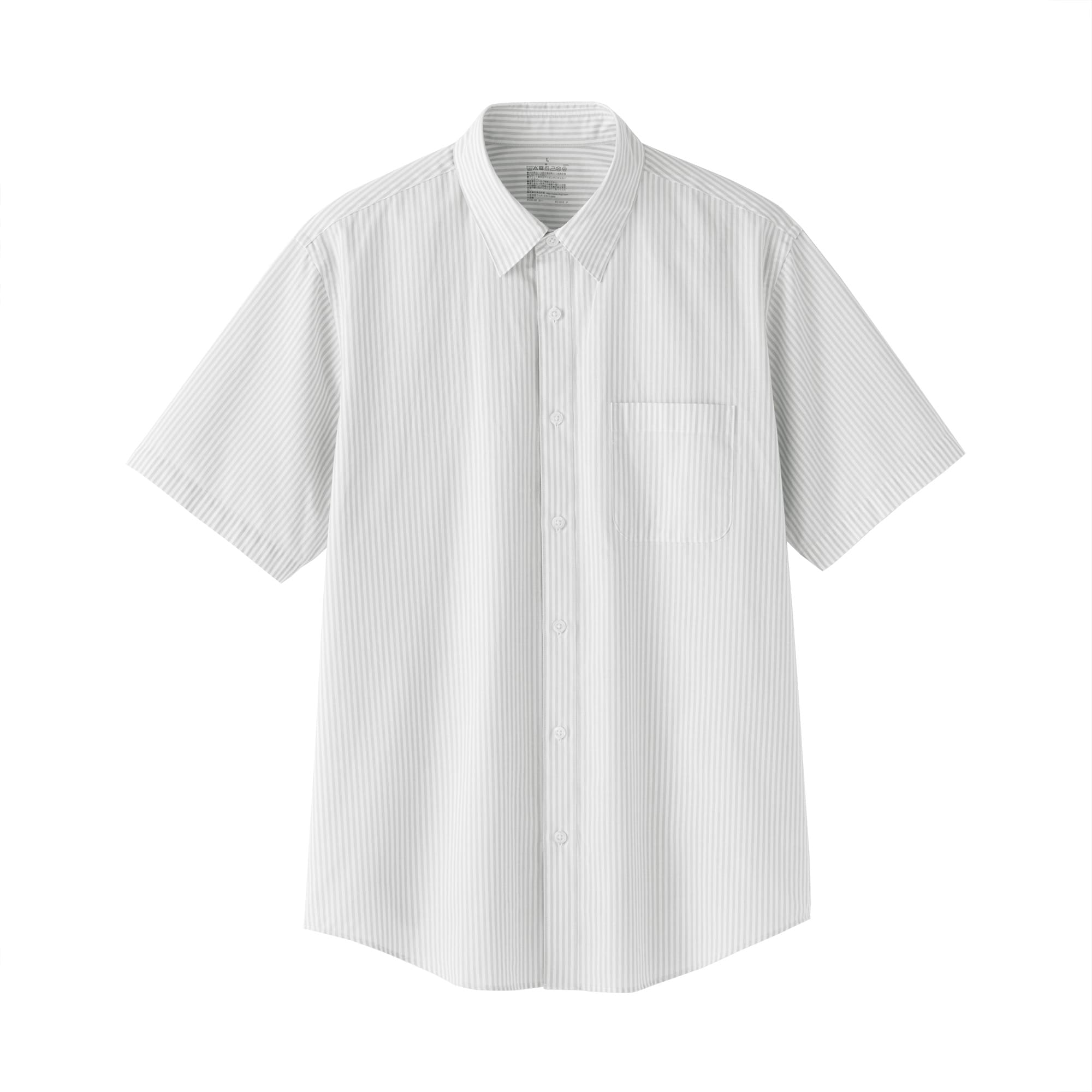 紳士　洗いざらしブロード半袖シャツ