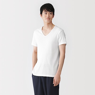 紳士　さらっと綿　Ｖネック半袖Ｔシャツ