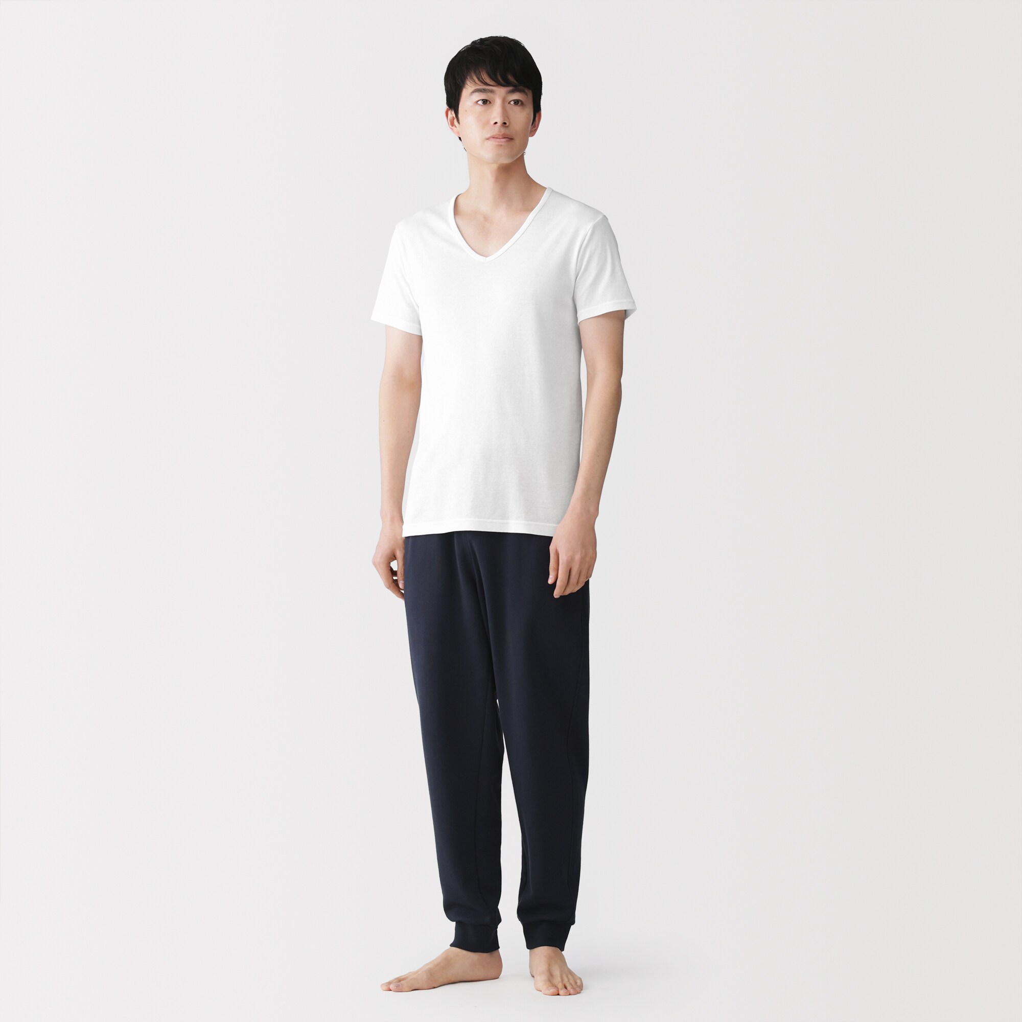 紳士　さらっと綿　Ｖネック半袖Ｔシャツ