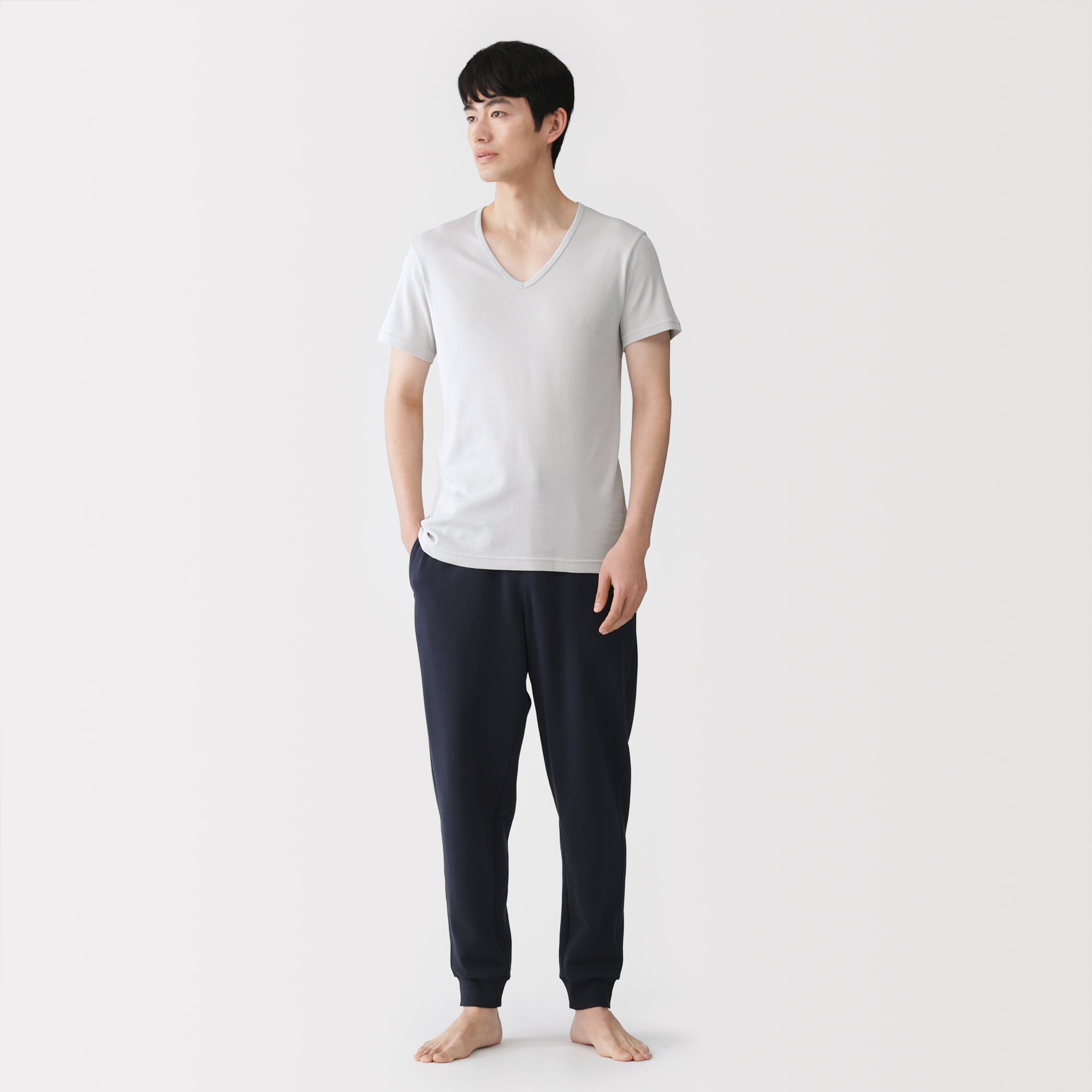 紳士　さらっと綿　Ｖネック半袖Ｔシャツ