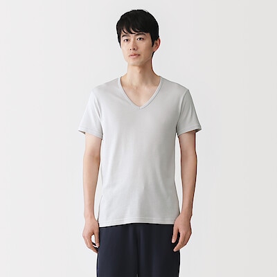 紳士　さらっと綿　Ｖネック半袖Ｔシャツ