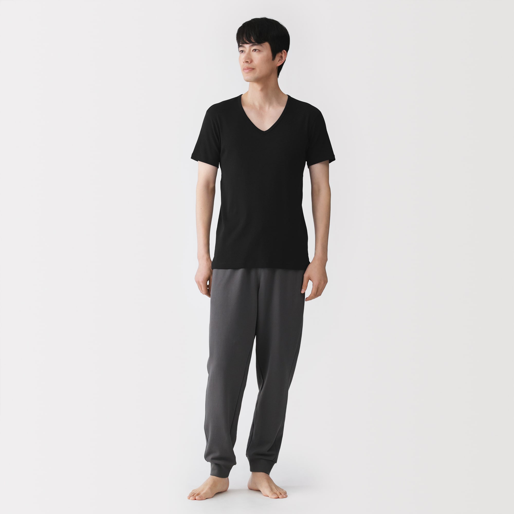 紳士　さらっと綿　Ｖネック半袖Ｔシャツ