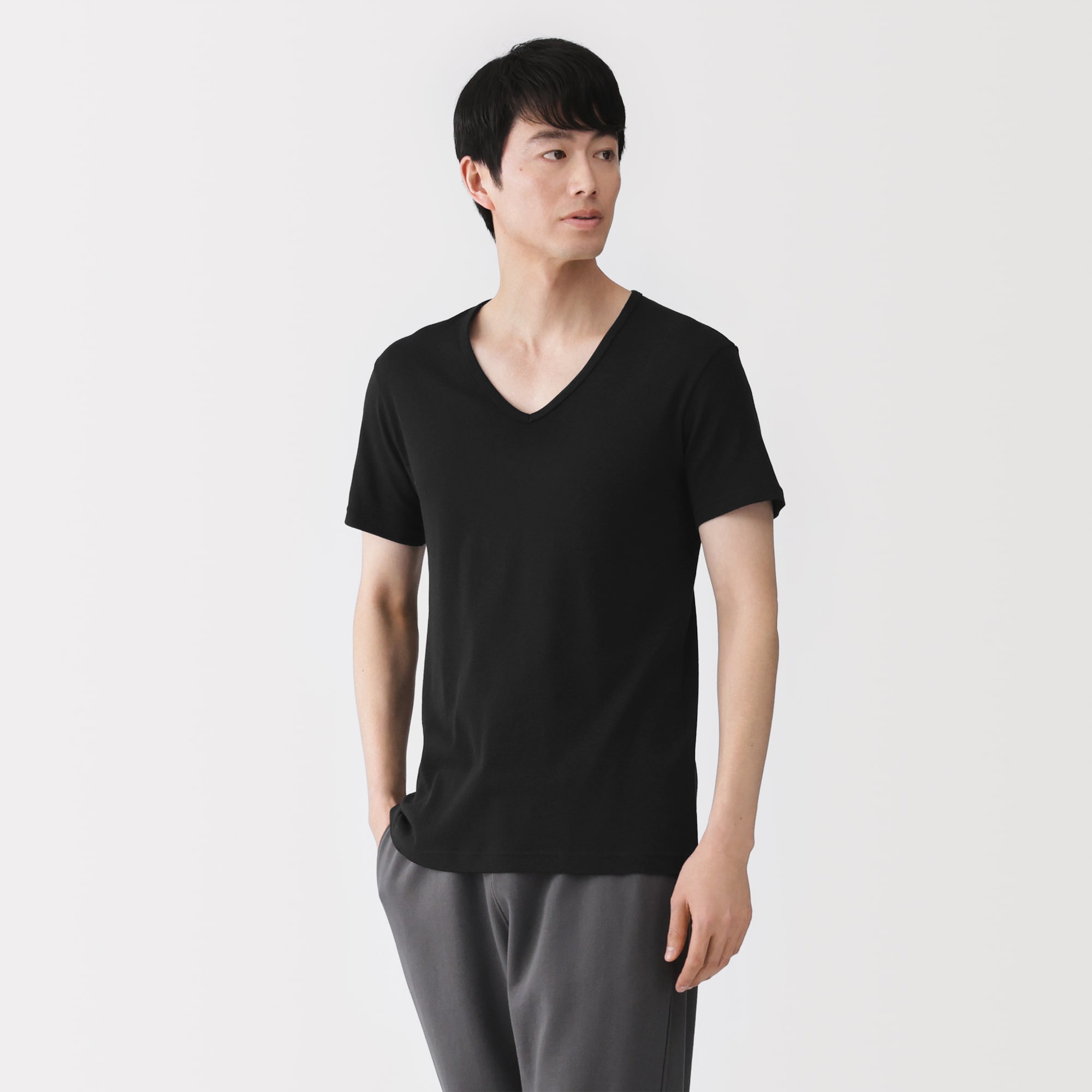 紳士　さらっと綿　Ｖネック半袖Ｔシャツ