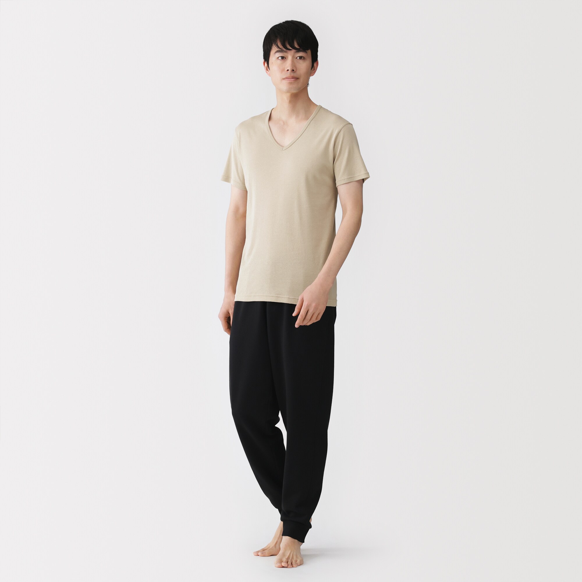 紳士　さらっと綿　Ｖネック半袖Ｔシャツ