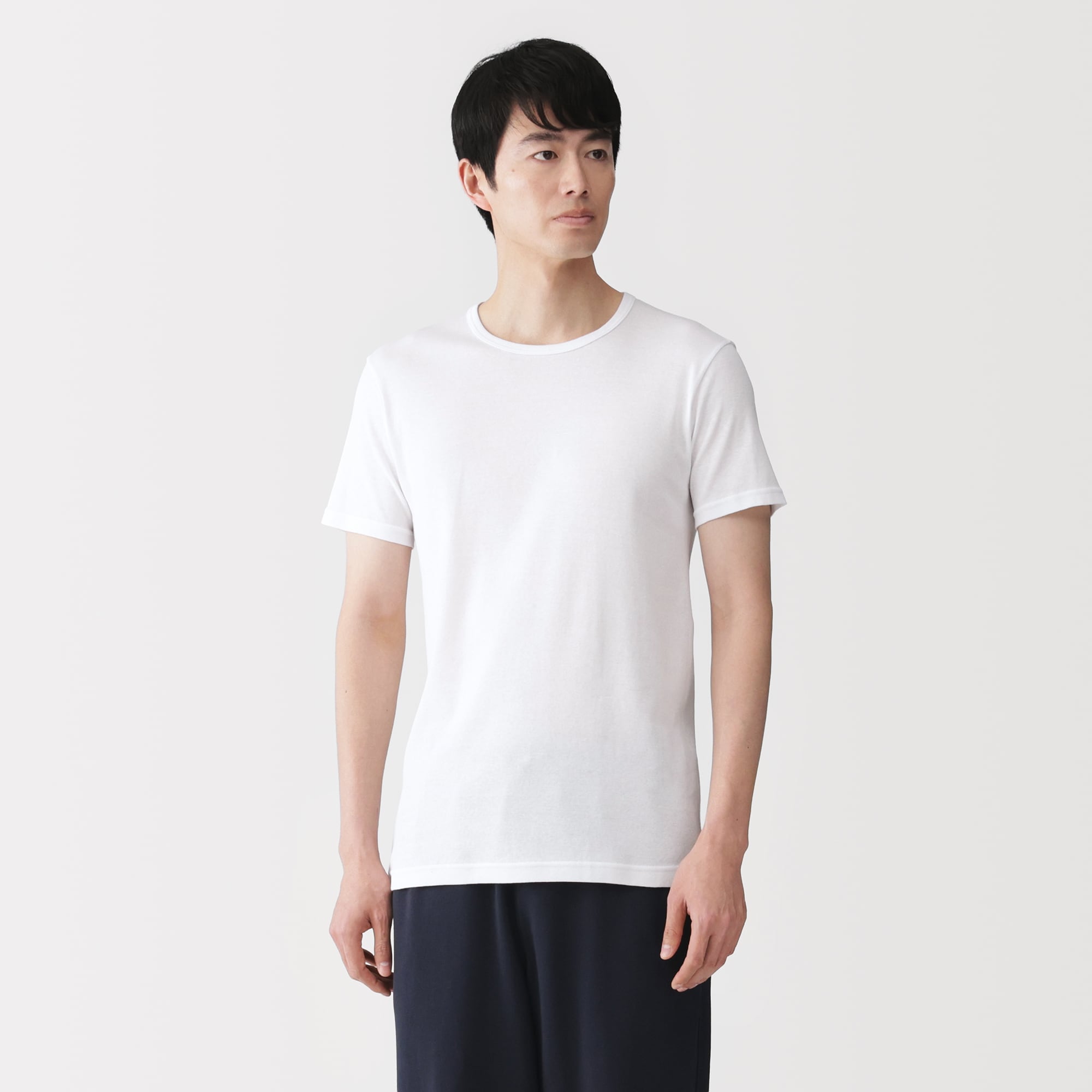 紳士 さらっと綿 クルーネック半袖Tシャツ | 無印良品