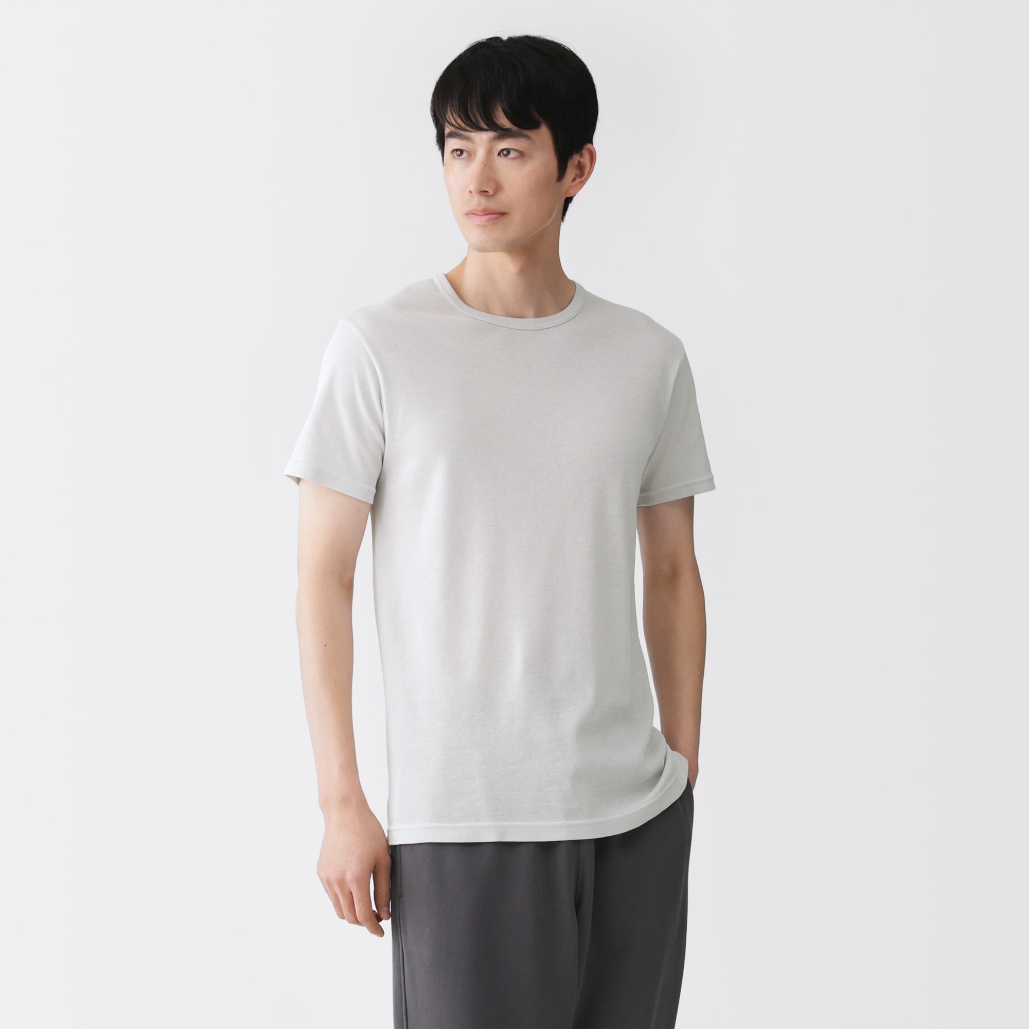 紳士　さらっと綿　クルーネック半袖Ｔシャツ