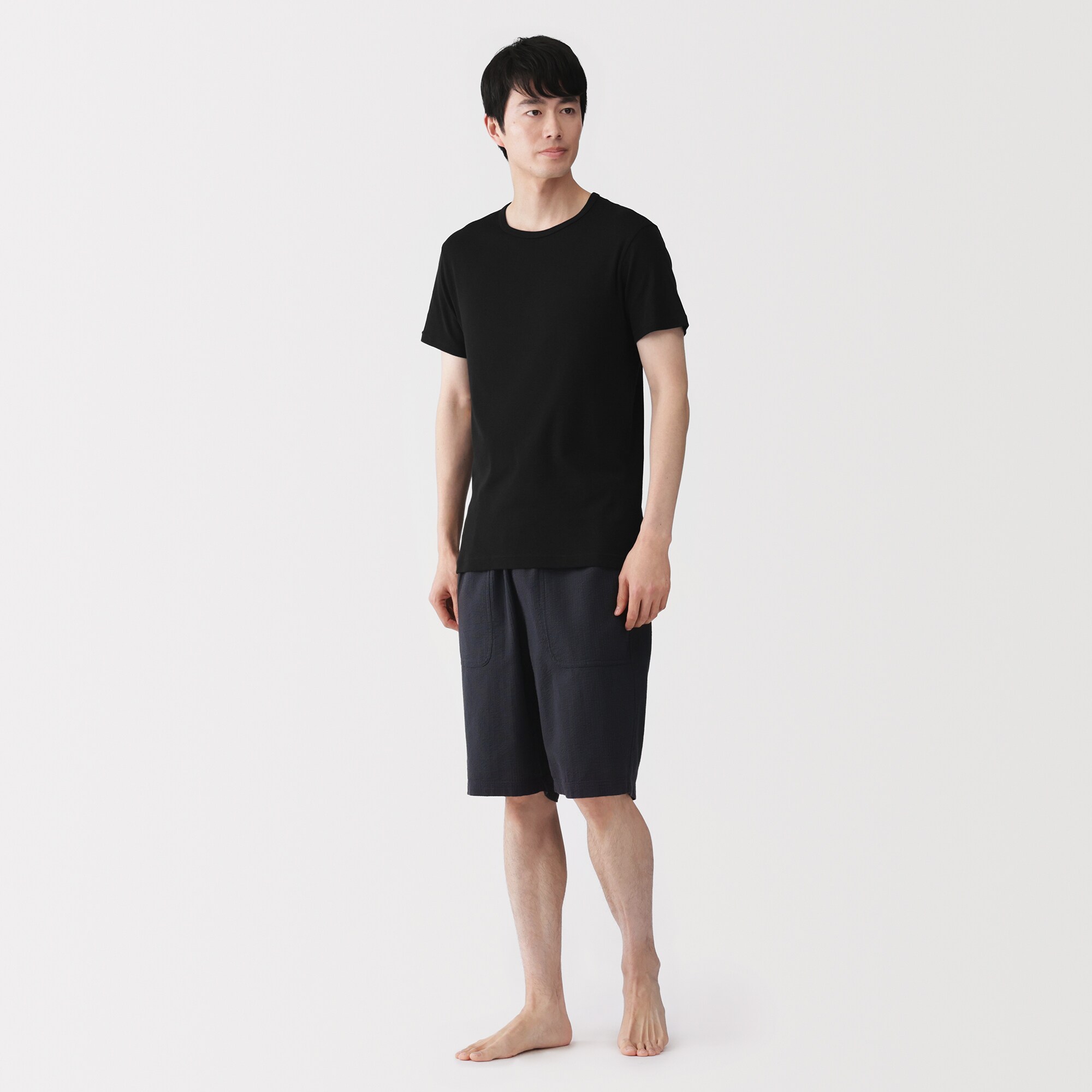 紳士　さらっと綿　クルーネック半袖Ｔシャツ