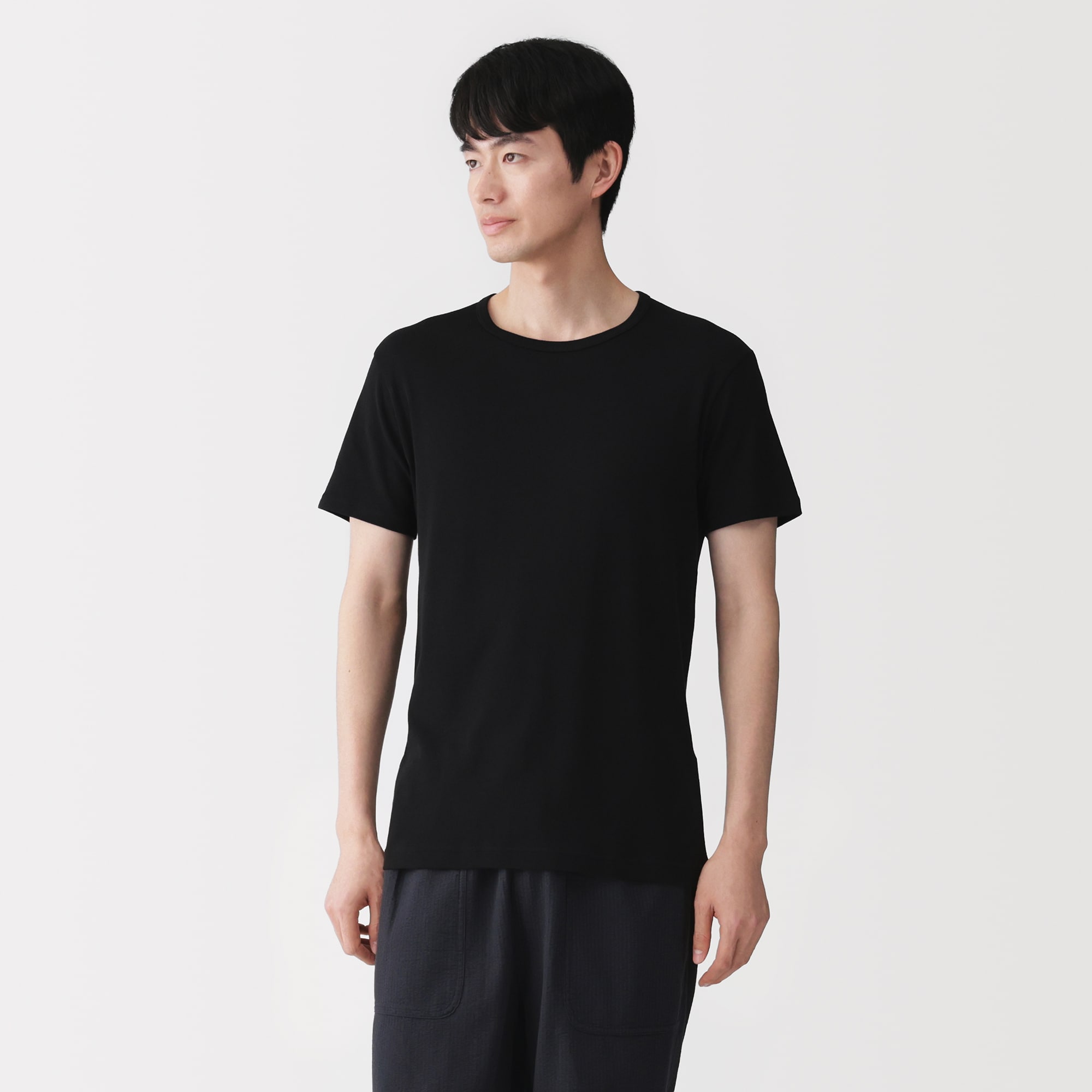 紳士　さらっと綿　クルーネック半袖Ｔシャツ