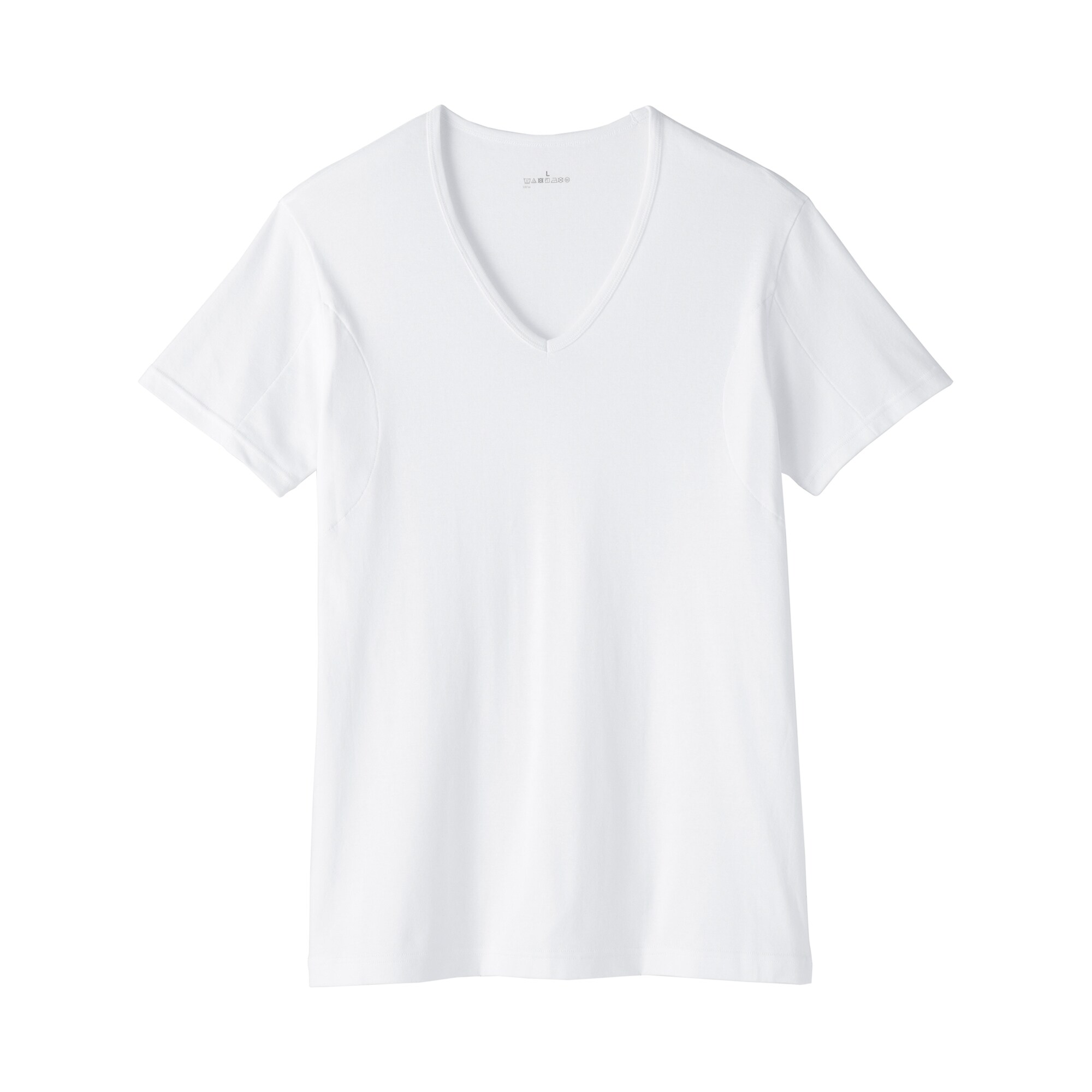 紳士　さらっと綿　汗取りパッド付　Ｖネック半袖Ｔシャツ