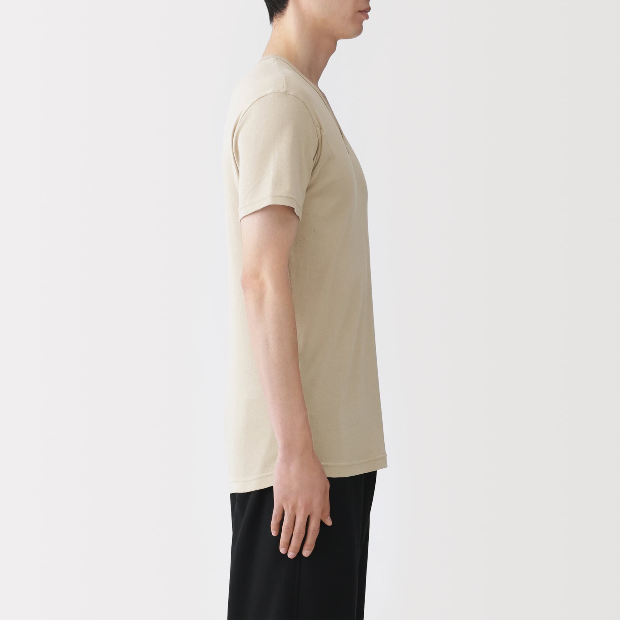 紳士　さらっと綿　汗取りパッド付　Ｖネック半袖Ｔシャツ