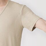 紳士　さらっと綿　汗取りパッド付　Ｖネック半袖Ｔシャツ
