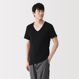 紳士　さらっと綿　汗取りパッド付　Ｖネック半袖Ｔシャツ