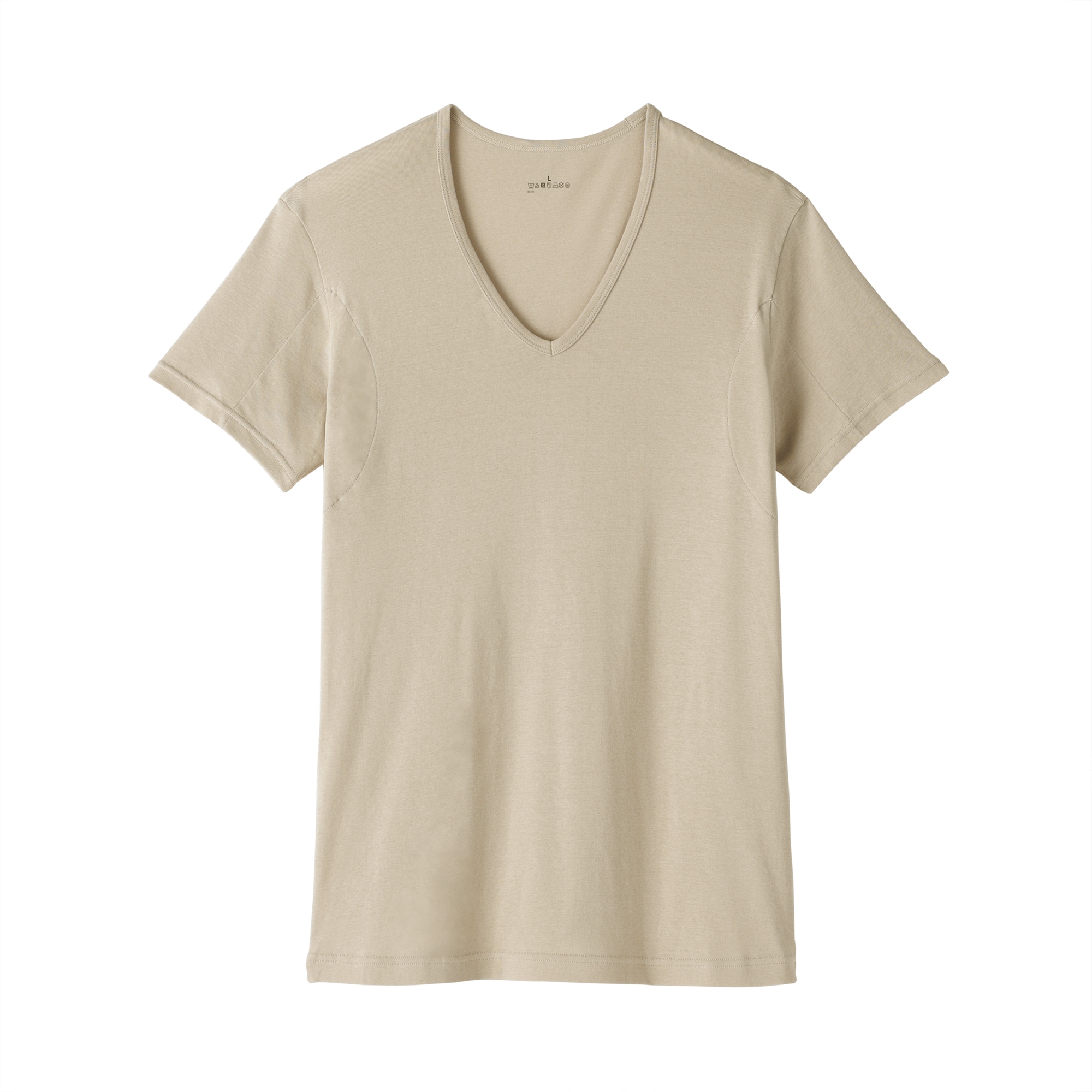 紳士　さらっと綿　汗取りパッド付　Ｖネック半袖Ｔシャツ