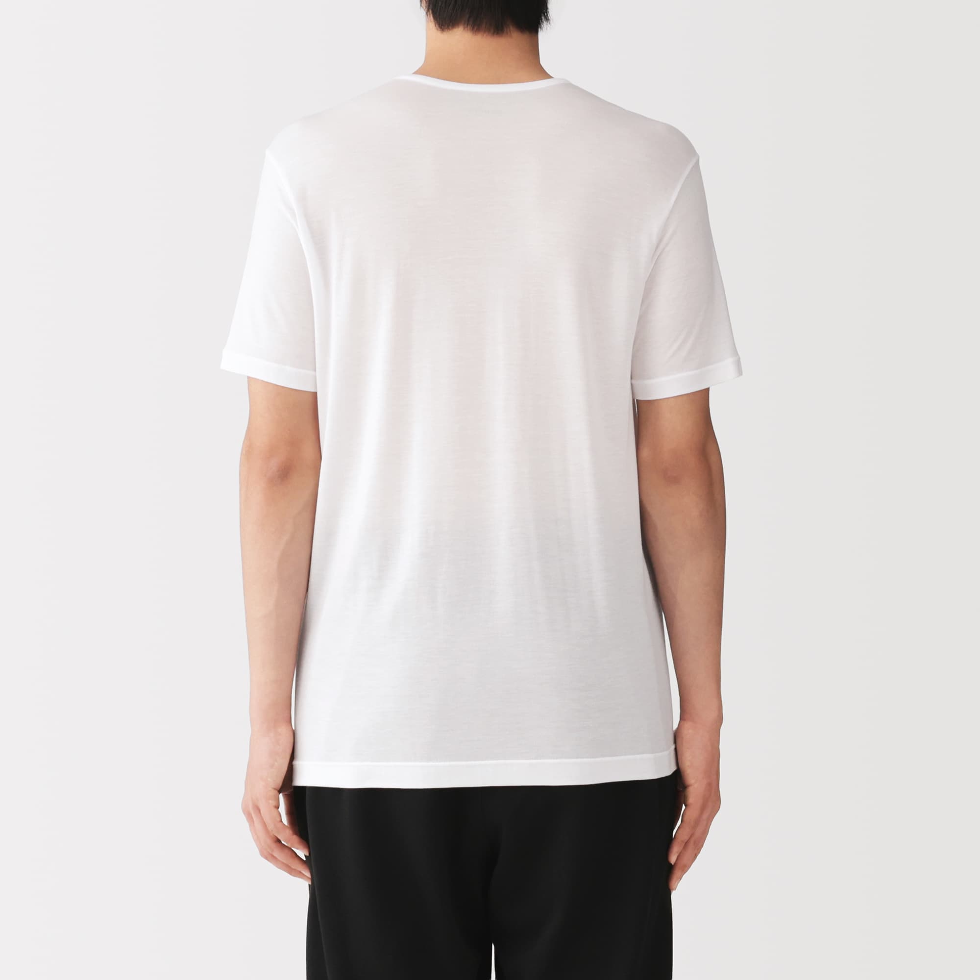 紳士　脇に縫い目のない　なめらか　Ｖネック半袖Ｔシャツ