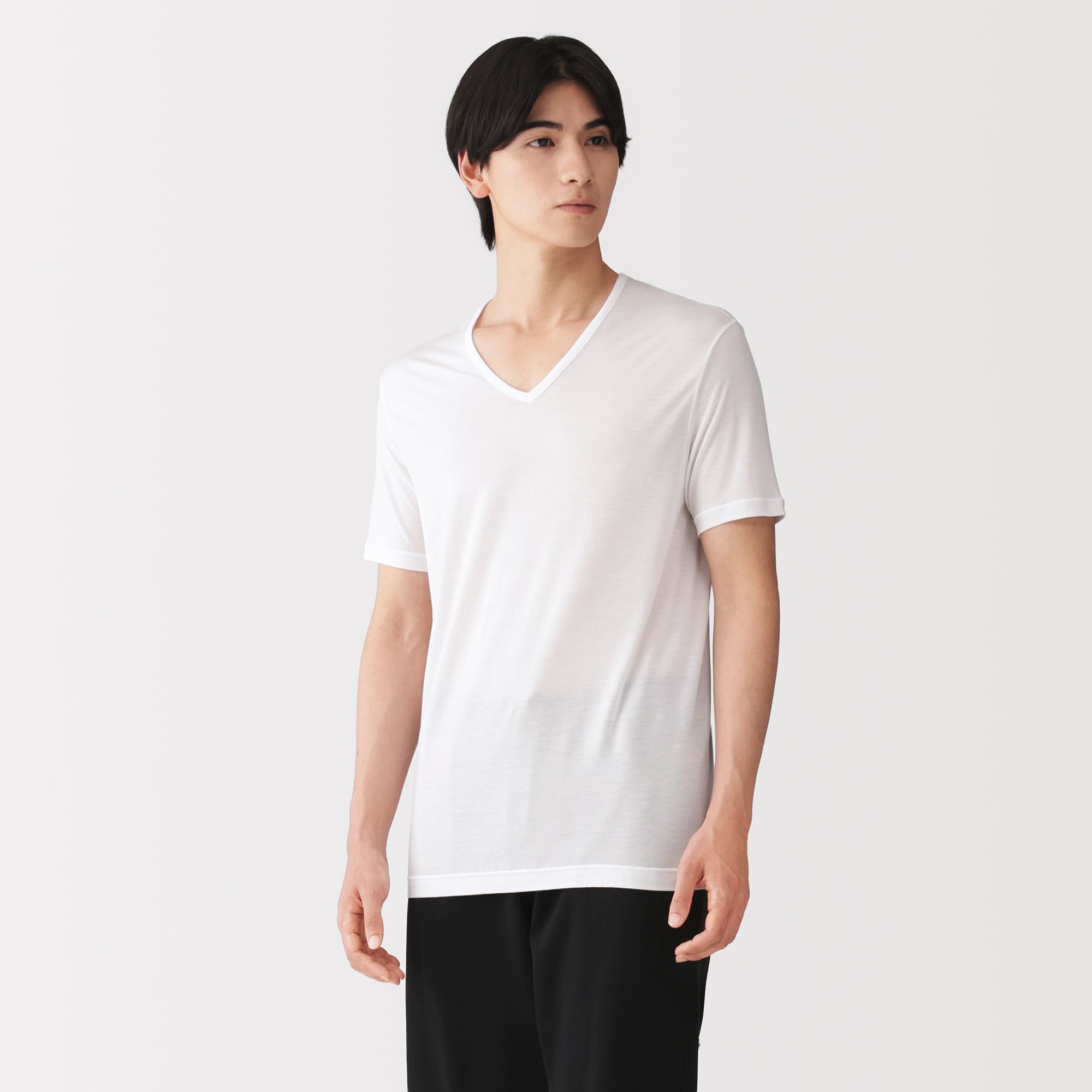 【無印良品】Vネック半袖インナーTシャツ Mサイズ 11枚セット 紳士 脇に縫い目のない なめらか Vネック半袖Tシャツ | 無印良品