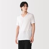 紳士　脇に縫い目のない　なめらか　Ｖネック半袖Ｔシャツ