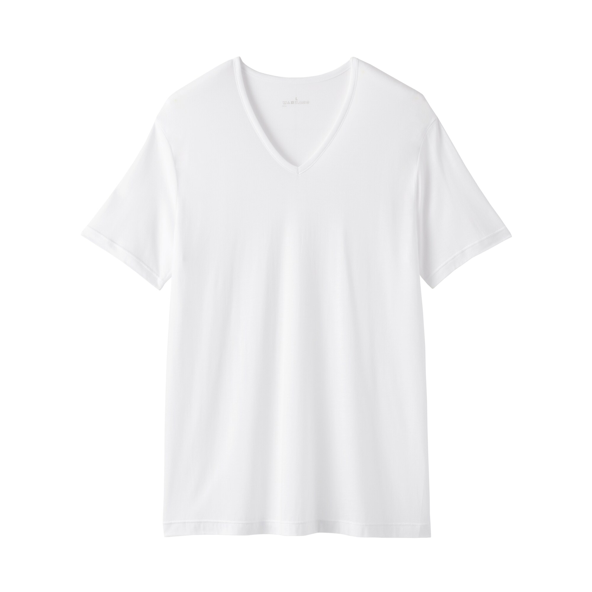 紳士　脇に縫い目のない　なめらか　Ｖネック半袖Ｔシャツ
