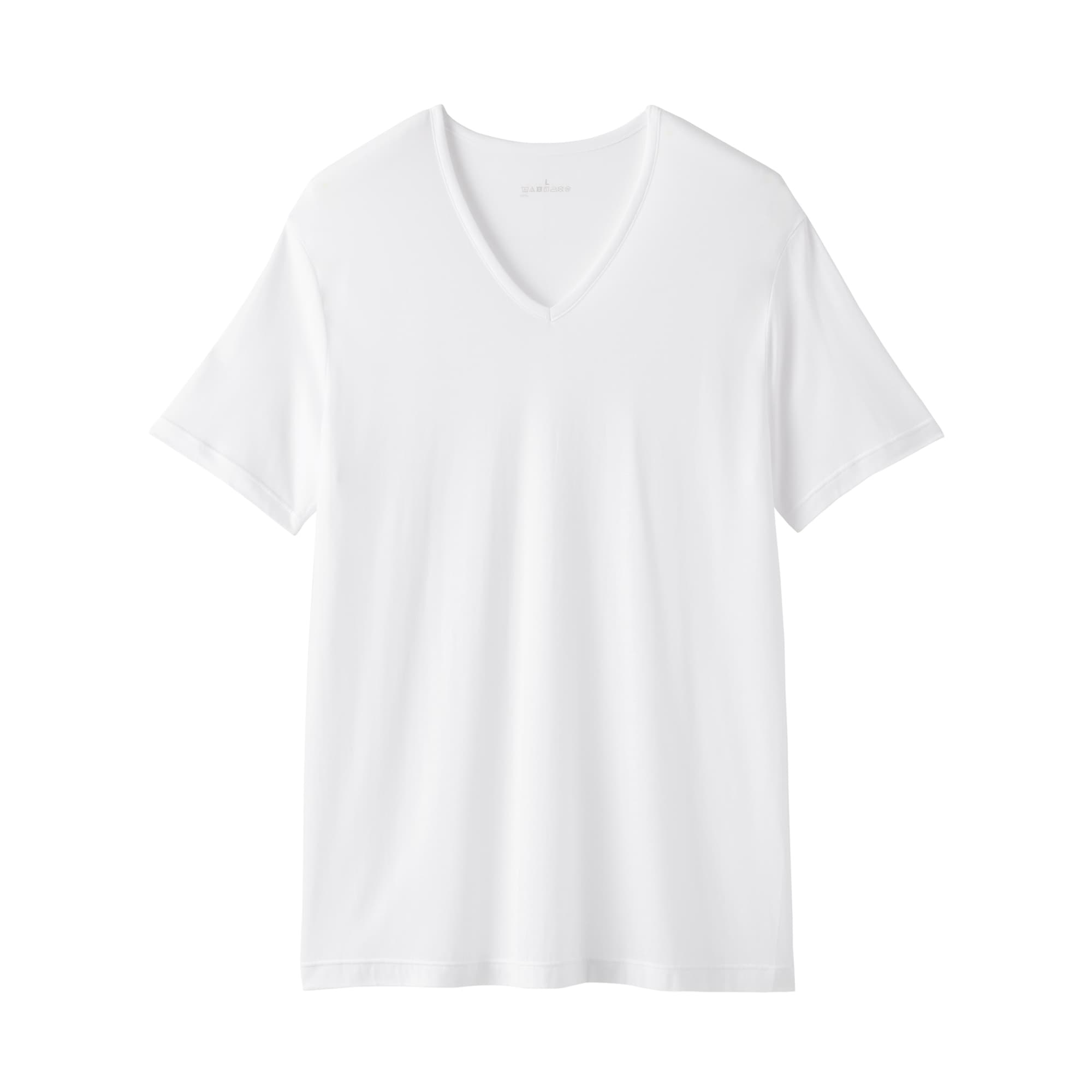 紳士　脇に縫い目のない　なめらか　Ｖネック半袖Ｔシャツ