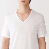 紳士　脇に縫い目のない　なめらか　Ｖネック半袖Ｔシャツ