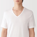 紳士　脇に縫い目のない　なめらか　Ｖネック半袖Ｔシャツ
