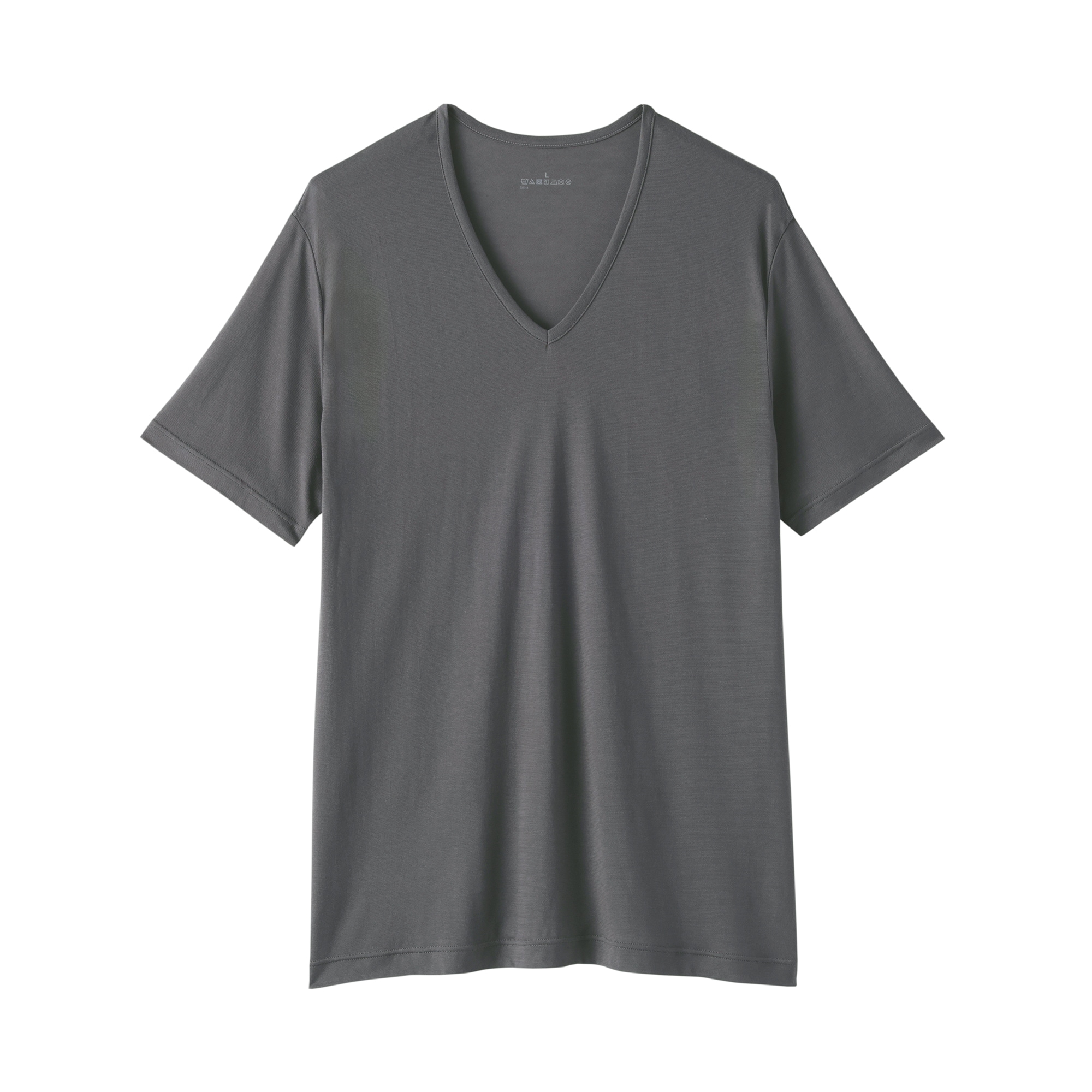 紳士　脇に縫い目のない　なめらか　Ｖネック半袖Ｔシャツ