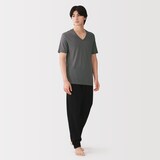 紳士　脇に縫い目のない　なめらか　Ｖネック半袖Ｔシャツ