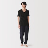 紳士　脇に縫い目のない　なめらか　Ｖネック半袖Ｔシャツ