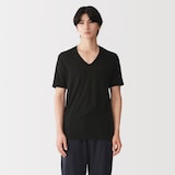 紳士　脇に縫い目のない　なめらか　Ｖネック半袖Ｔシャツ