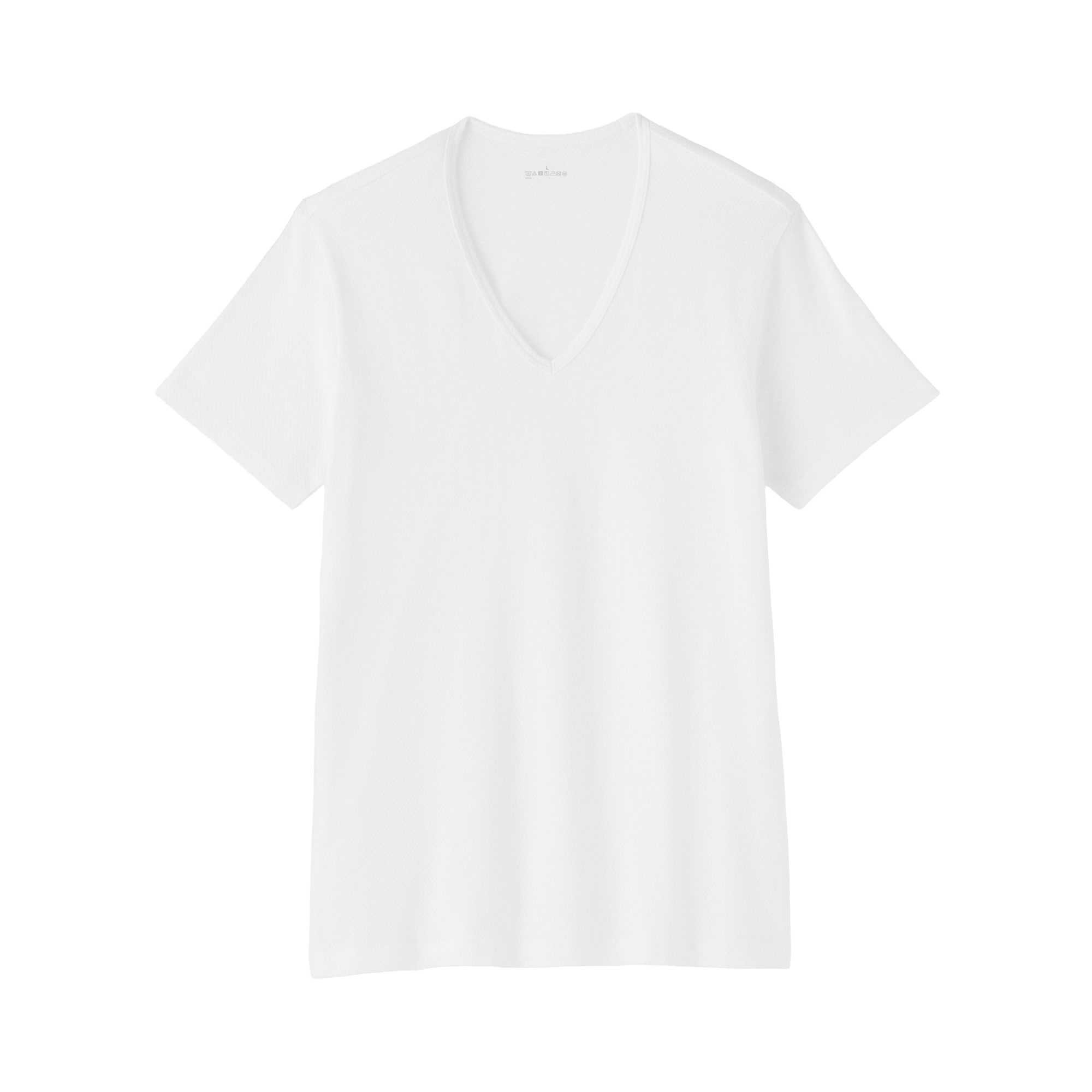 紳士　さらっと綿メッシュ編み　Ｖネック半袖Ｔシャツ