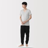 紳士　さらっと綿メッシュ編み　Ｖネック半袖Ｔシャツ