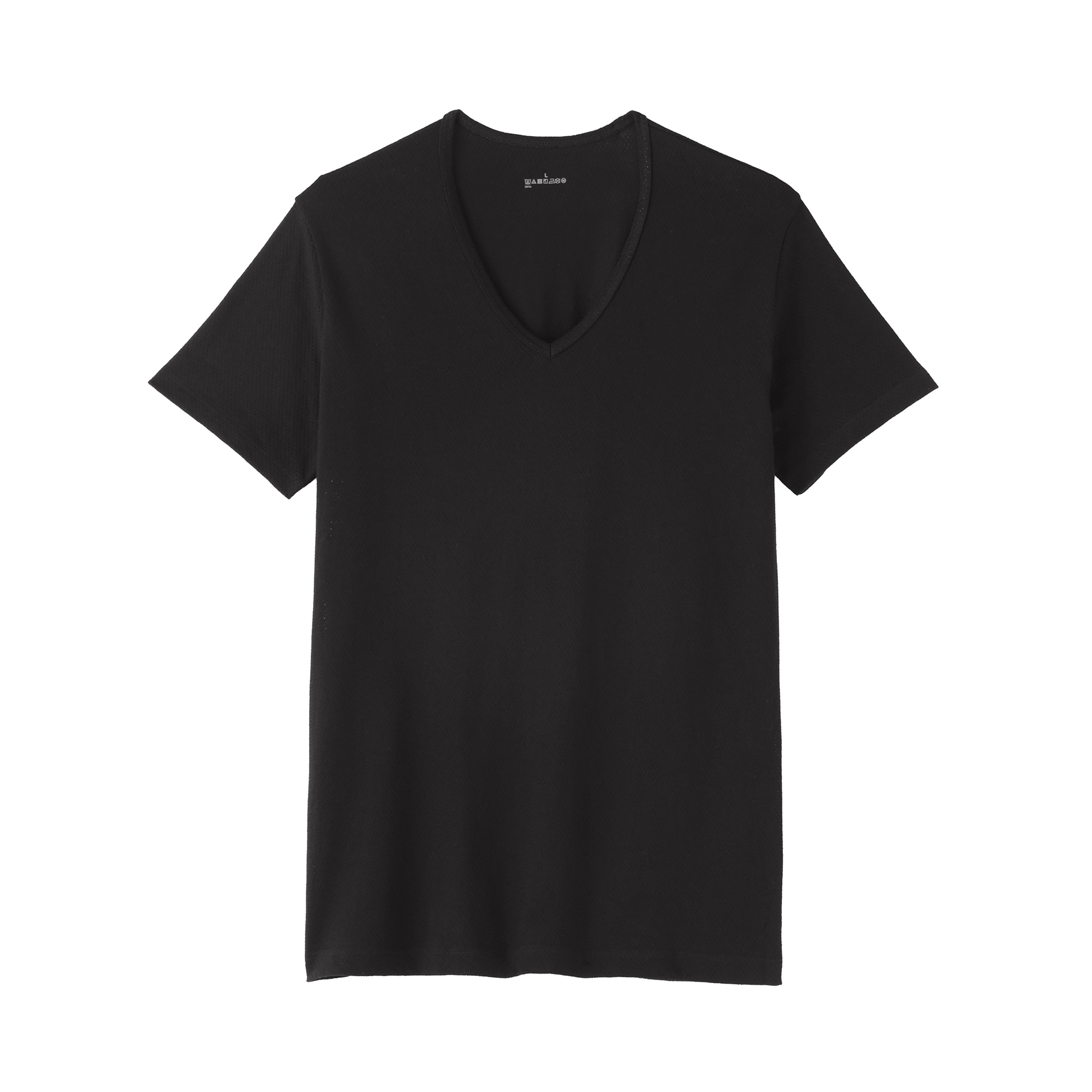 紳士　さらっと綿メッシュ編み　Ｖネック半袖Ｔシャツ