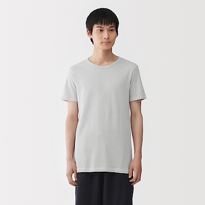 【４月２０日順次発売予定】紳士　さらっと綿メッシュ編み　クルーネック半袖Ｔシャツ