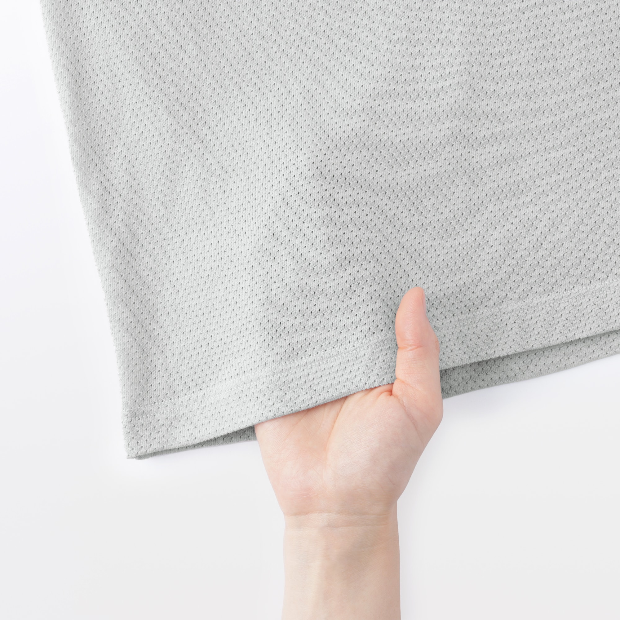 紳士　さらっと綿メッシュ編み　クルーネック半袖Ｔシャツ