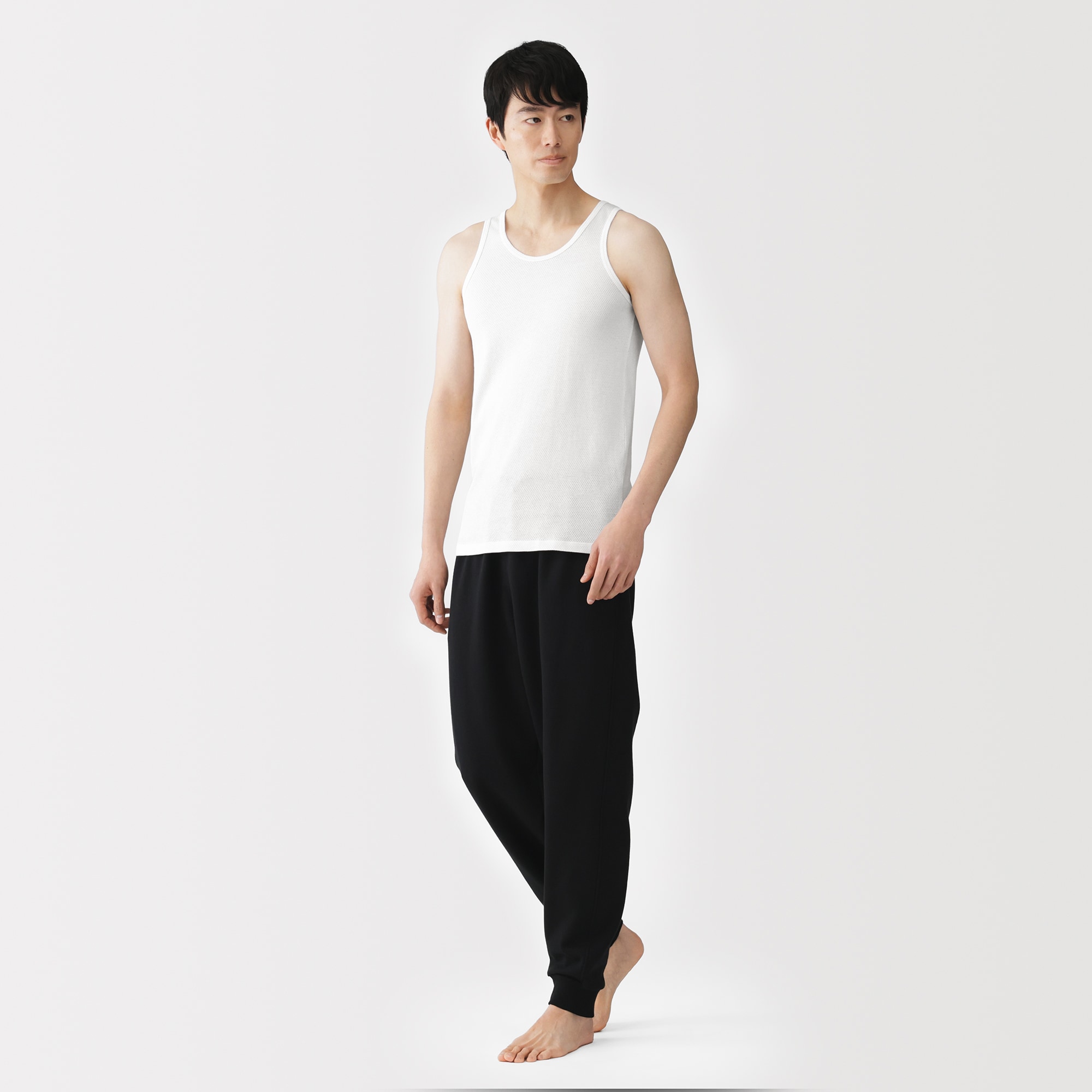 紳士 さらっと綿メッシュ編み タンクトップ | 無印良品