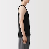 紳士　さらっと綿メッシュ編み　タンクトップ