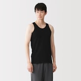 紳士　さらっと綿メッシュ編み　タンクトップ