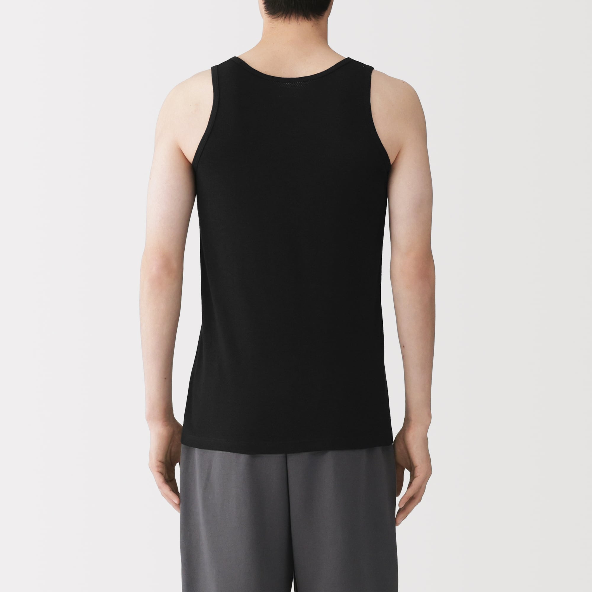 紳士　さらっと綿メッシュ編み　タンクトップ