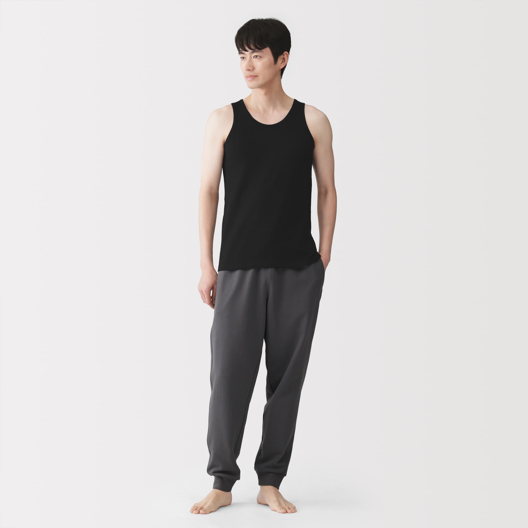 紳士　さらっと綿メッシュ編み　タンクトップ