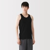 紳士　さらっと綿メッシュ編み　タンクトップ
