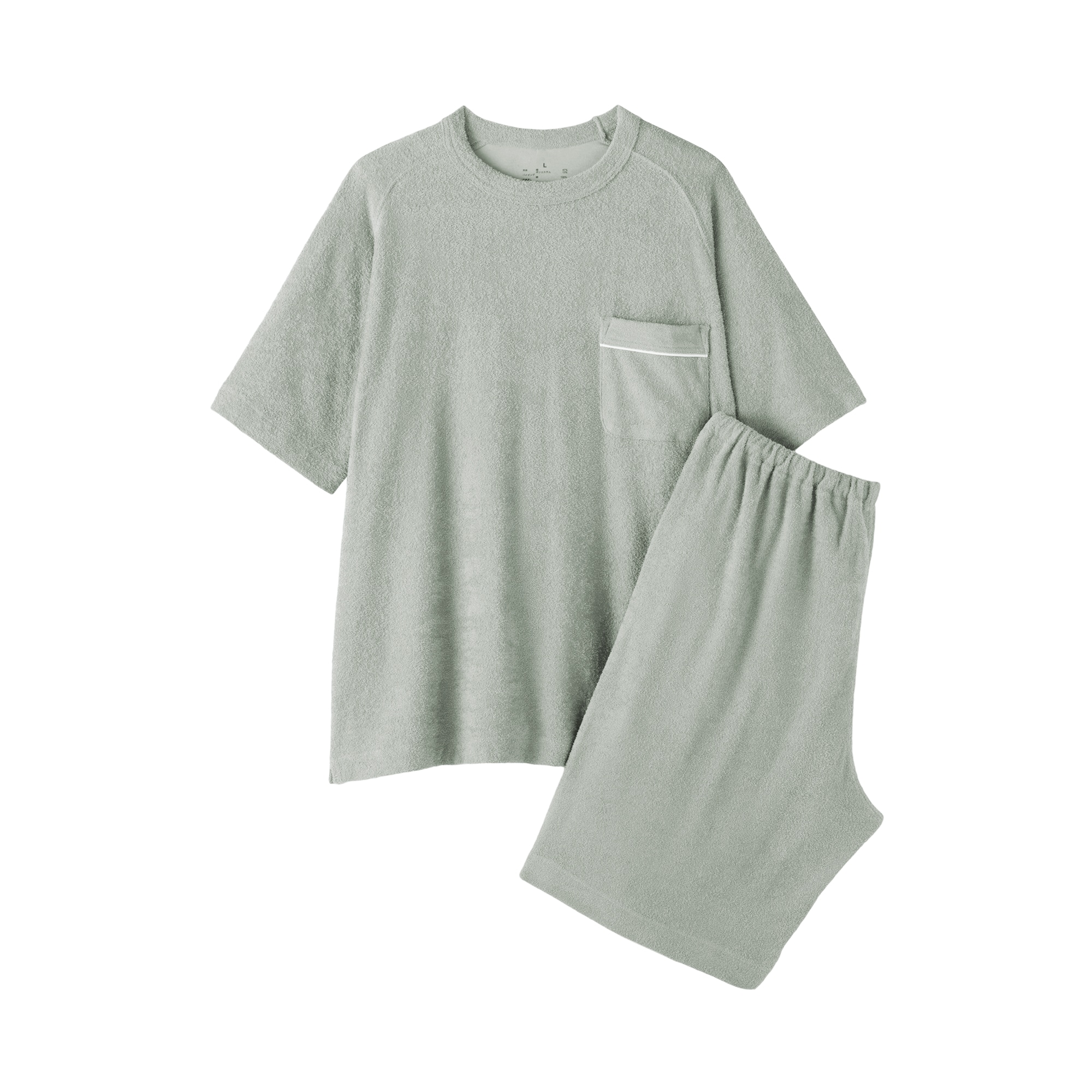 紳士　着るタオル　両面パイル　半袖ルームウェアセット