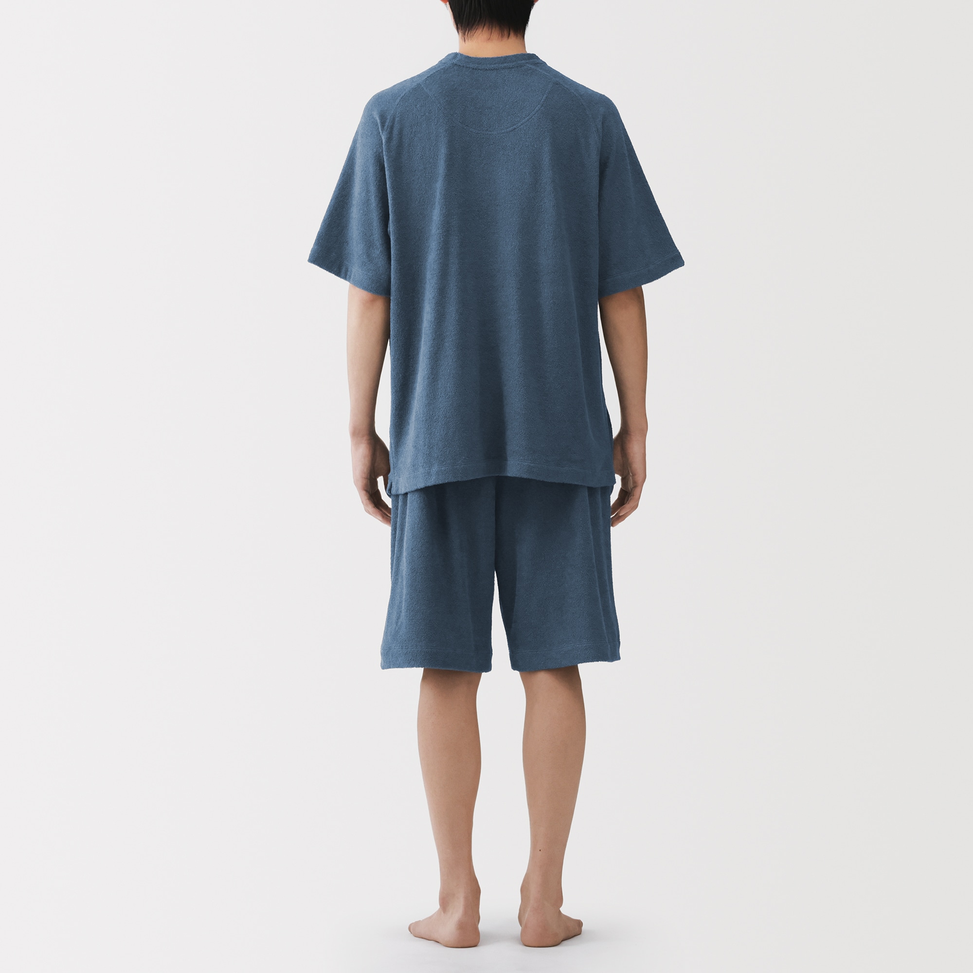 紳士　着るタオル　両面パイル　半袖ルームウェアセット