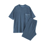 紳士　着るタオル　両面パイル　半袖ルームウェアセット