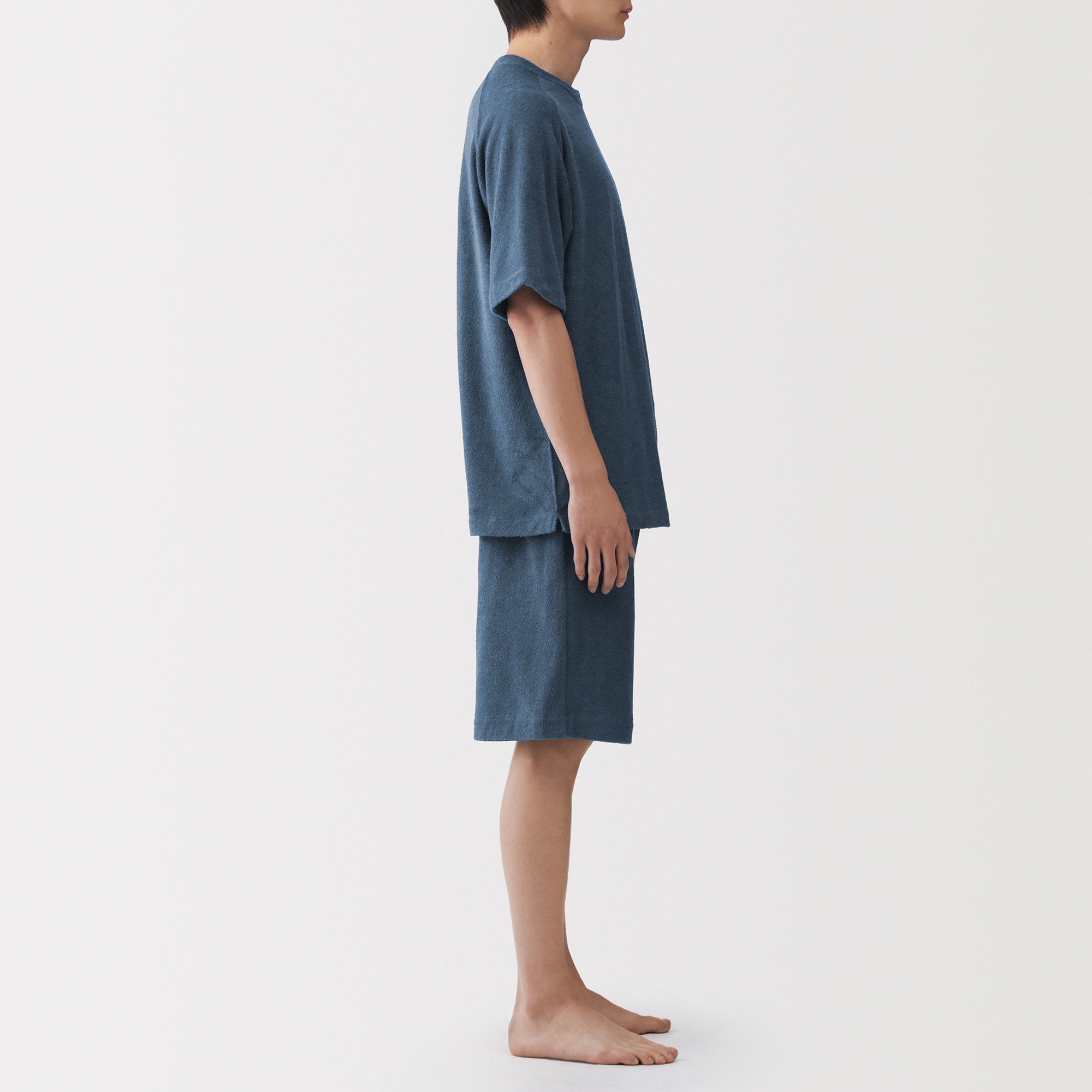 紳士　着るタオル　両面パイル　半袖ルームウェアセット