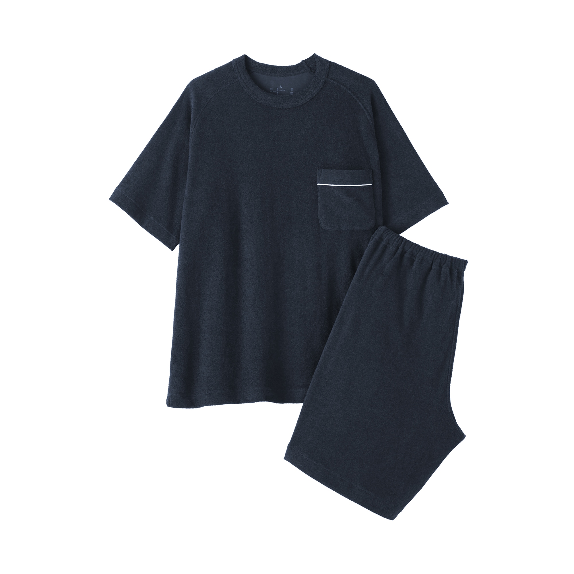 紳士　着るタオル　両面パイル　半袖ルームウェアセット