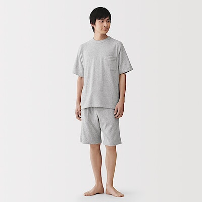 紳士　着るタオル　両面パイル　半袖ルームウェアセット