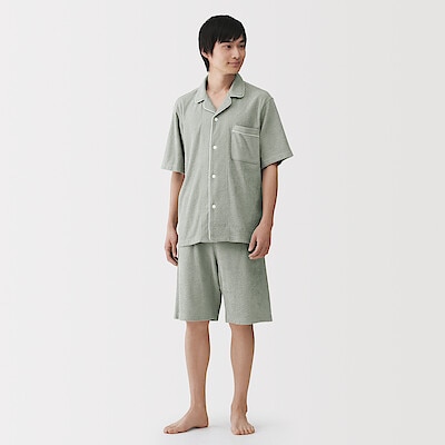 紳士　着るタオル　両面パイル　半袖パジャマ